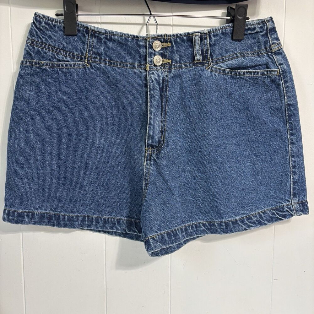 Y2K Nick & Sarah Jean Shorts MoM Blue Med Wash LG 13/14 Denim Cotton Hi Waist